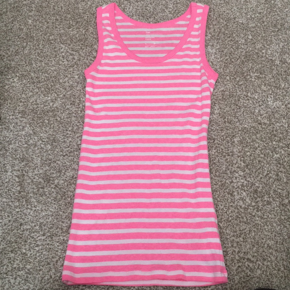 Gap pink stripped tank top